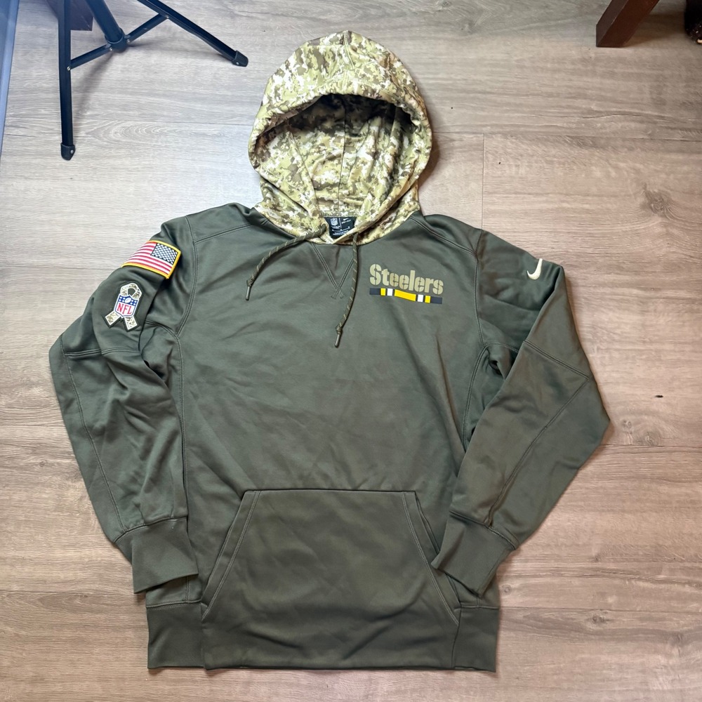 Nike Steelers Hoodie Men M Green Salute to Service NFL Dri-FIT 853430-325